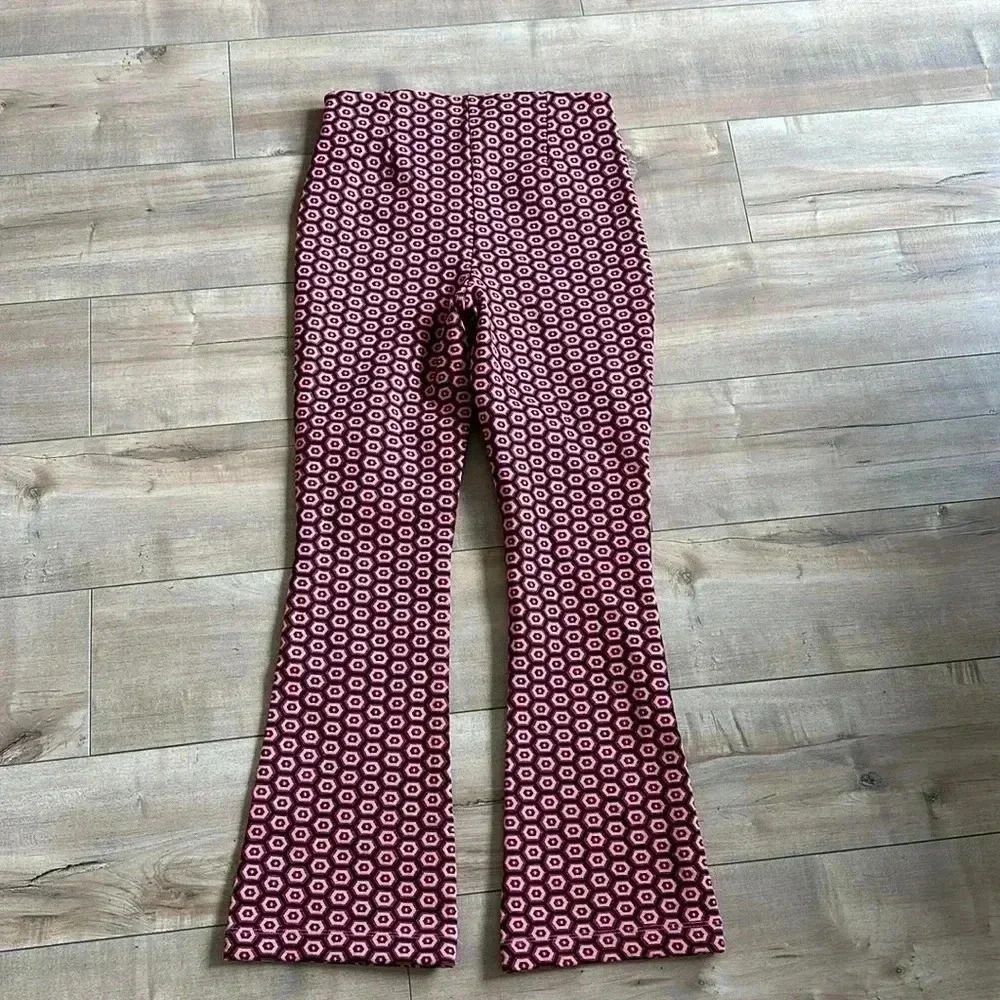 4/$25 Zara High Rise Legging Pink Patterned Dots Retro Pants Sz S - Picture 9 of 9